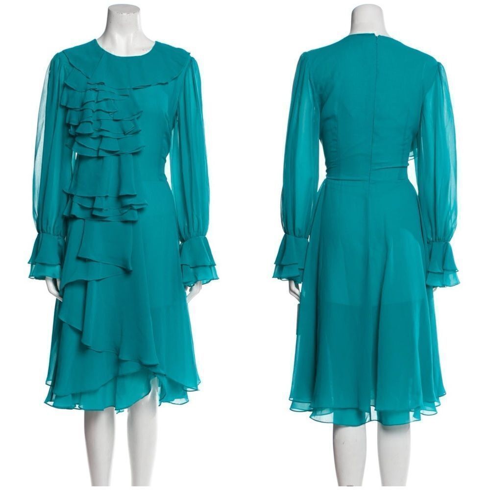 MIKAEL AGHAL Scoop Neck Midi Length Dress 0